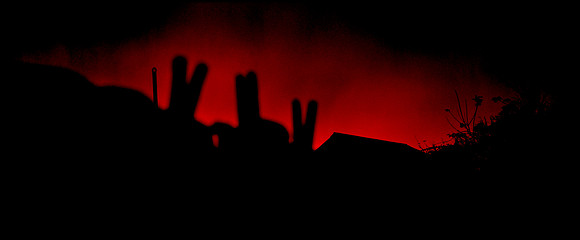 Rabbits,Pegs...Storm at sunset