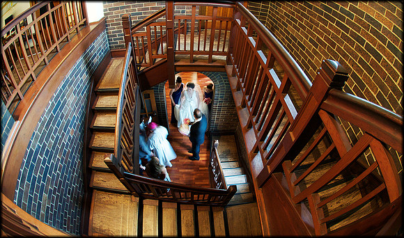 Bride about to walk down aisle
