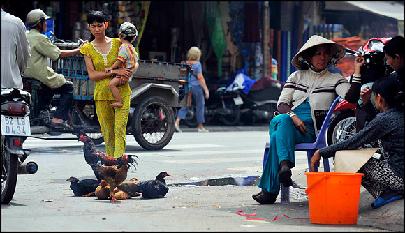 Sellers near Cholon Market HCMC