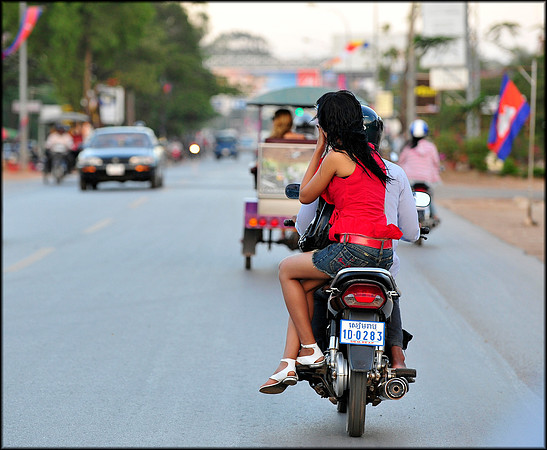 Girl on Moto Siem Reap