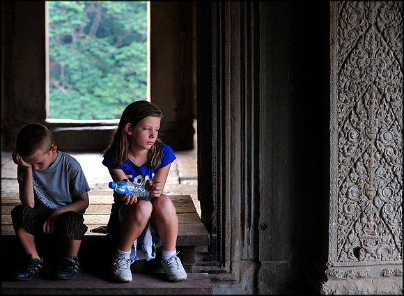 Tired Kids Angkor Wat