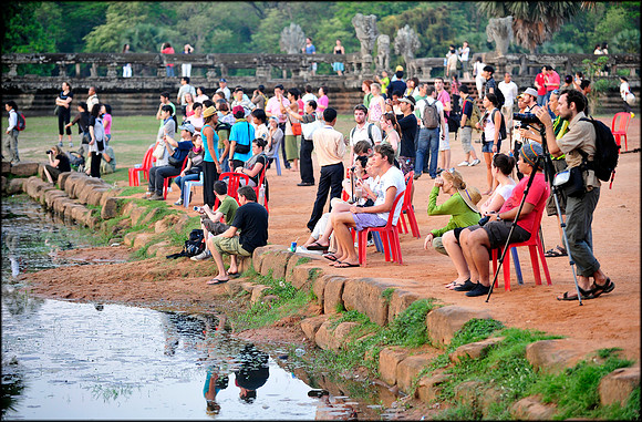 Crowd at Sunrise Angkor Wat