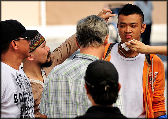 Actor Getting Makeup During Shoot