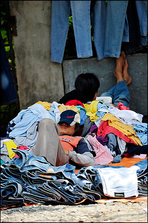 Sleeping at Clothes "Shop"