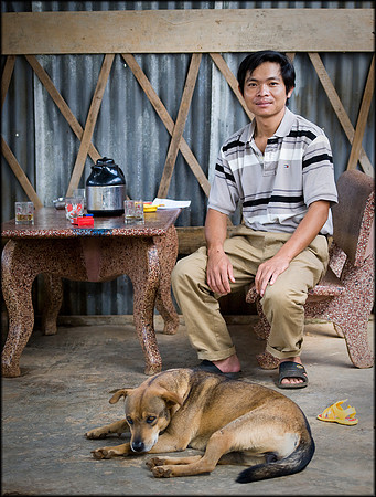 Cricket farmer at home in village near Da Lat